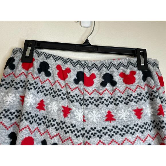 Disney Womens Minnie Mouse 2 Pc PAJAMAS Size Small Fleece Pants RED Gray - Picture 5 of 11